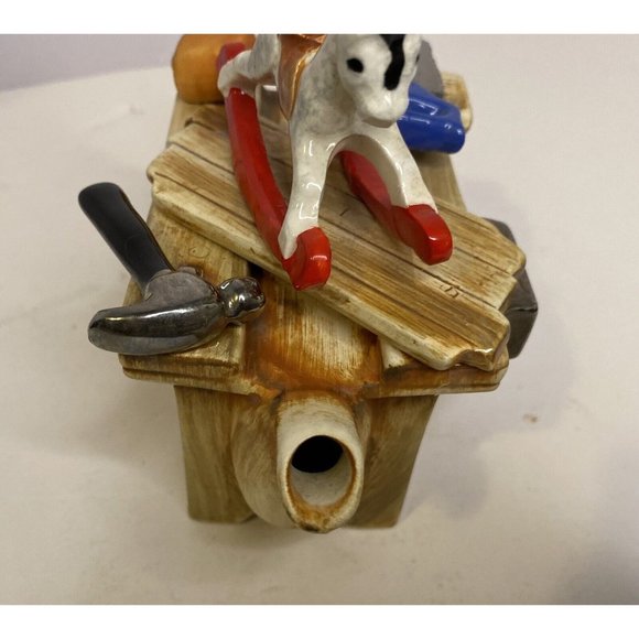 Vtg Figural Ceramic Teapot Santa’s Workbench Made In England - Picture 7 of 15